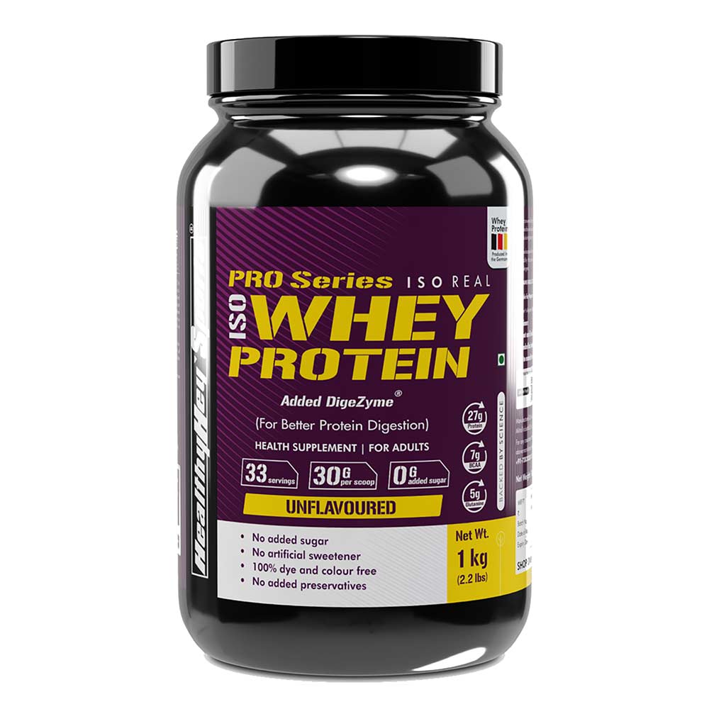 1 - HealthyHey Sports Iso Whey Protein with DigeZyme,  2.2 lb  Unflavoured 