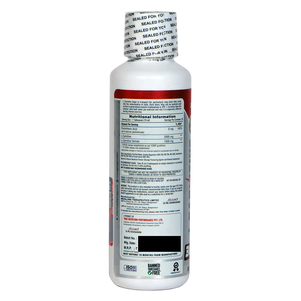 2 - Muscle Garage L-Carnitine 3500mg Liquid,  450 ml  Orange Blast 