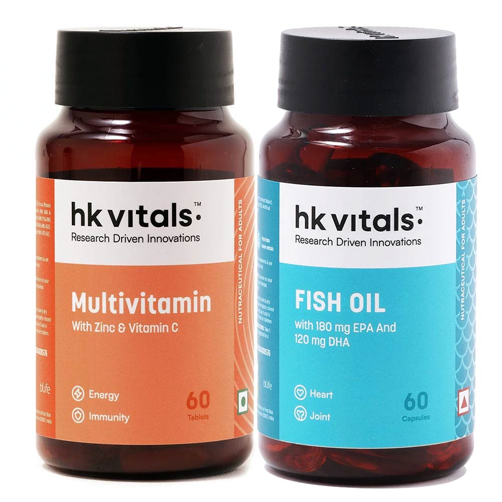 HK Vitals Multivitamin & Fish Oil  60 Tabs Combo