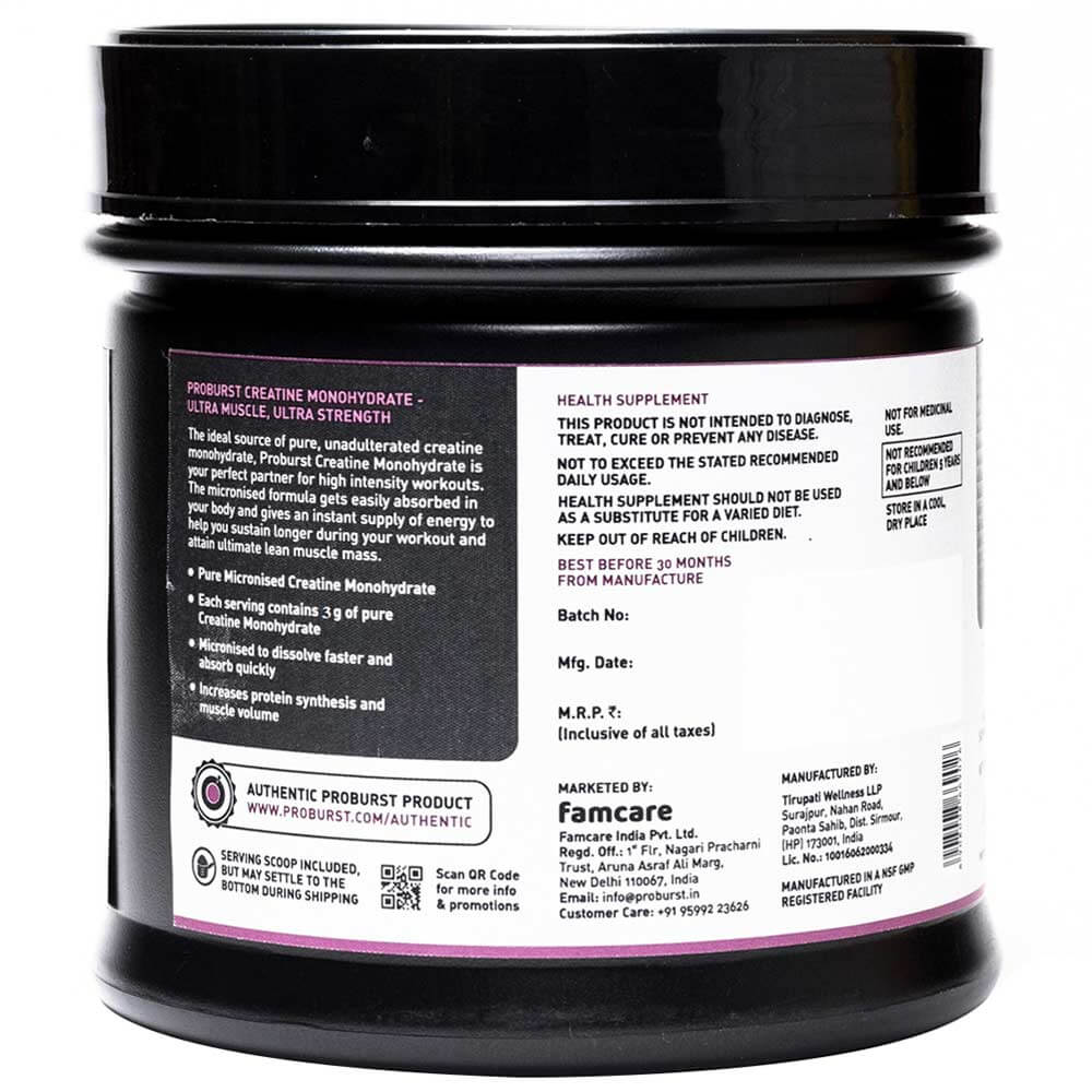 2 - Proburst Creatine Monohydrate,  Unflavoured  0.66 lb (benefits)