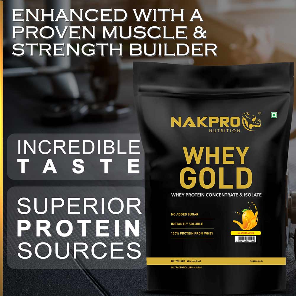 3 - Nakpro Whey Gold Protein Concentrate,  4.4 lb  Mango 