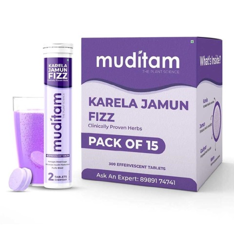 1 - Muditam Karela Jamun Fizz,  Unflavoured (Pack of 15)  20 tablet(s) 