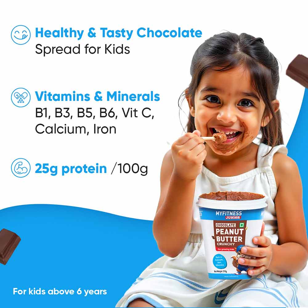 3 - Myfitness Chocolate Peanut Butter Junior,  510 g  Crunchy 