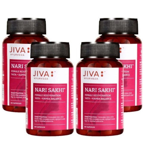 1 - Jiva Ayurveda Nari Sakhi,  60 capsules  Unflavoured (Pack of 4) 