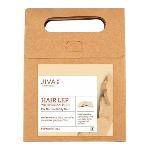 1 - Jiva Ayurveda Hair Lep with Multani Mitti,  100 g  for Normal & Oily Hair 
