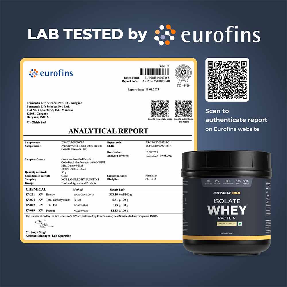 4 - Nutrabay Gold Isolate Whey Protein,  1.1 lb  Vanilla Ice Cream 