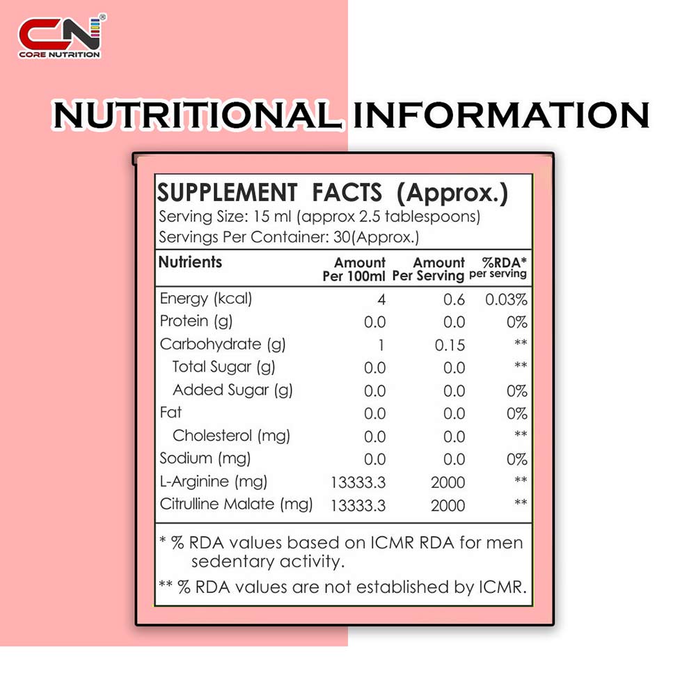 4 - Core Nutrition Liquid L-Arginine + L-Citrulline 4000mg Guava,  450 ml 
