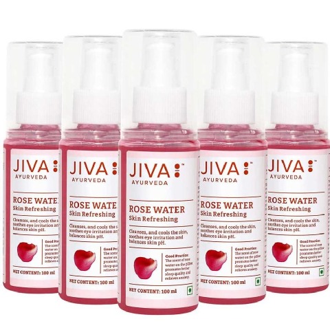 1 - Jiva Ayurveda Rose Water,  100 ml  Skin Refreshing (Pack of 5) 