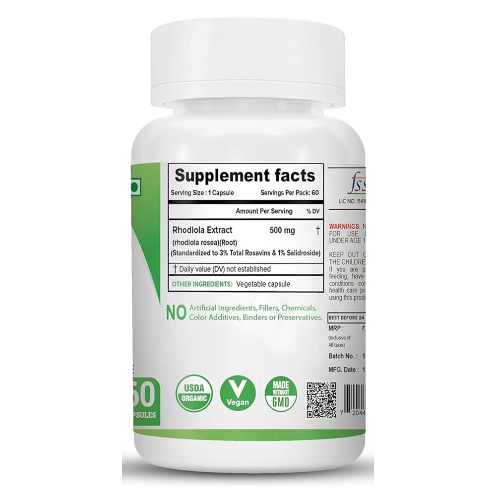 3 - NutriJa Rhodiola Rosea Extract 500mg,  60 capsules 