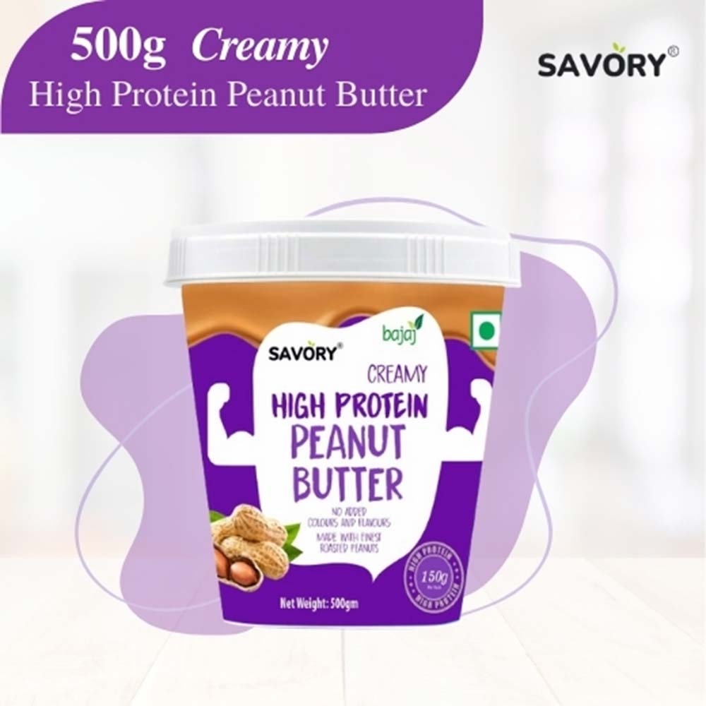 2 - Savory High Protein Peanut Butter,  500 g  Creamy 