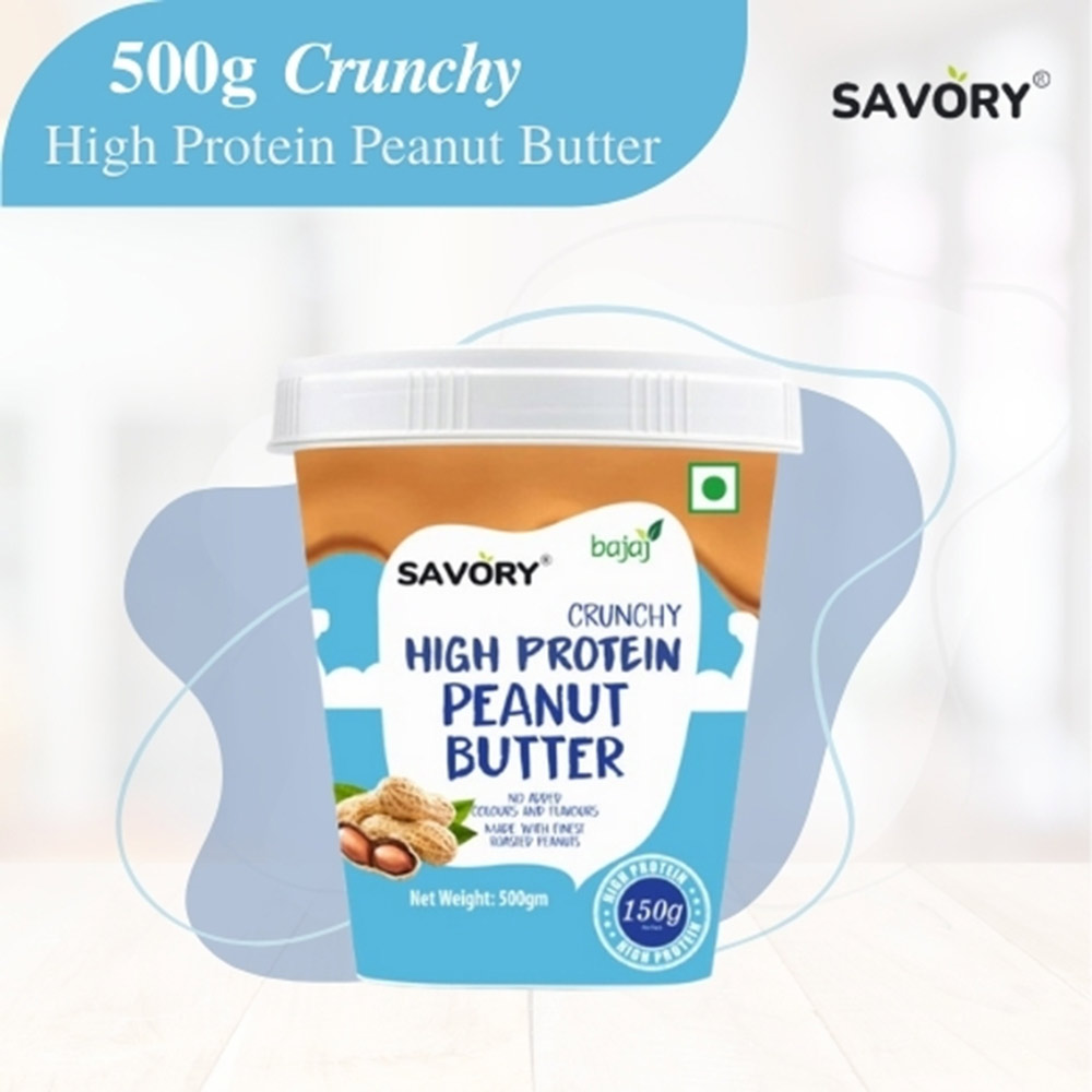 2 - Savory High Protein Peanut Butter,  500 g  Crunchy 