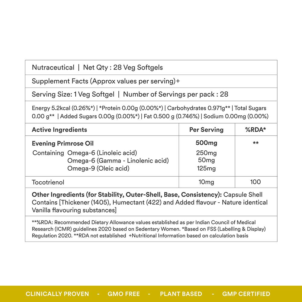 6 - Origins Nutra Evening Primrose Oil 500mg (Pack of 2),  28 softgels 