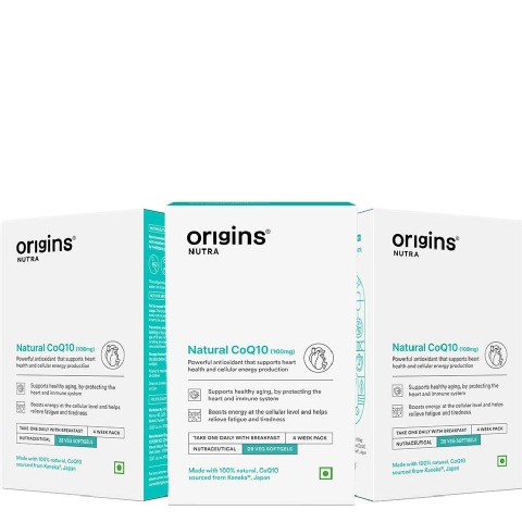 1 - Origins Nutra Natural CoQ10 100mg (Pack of 3),  28 softgels 