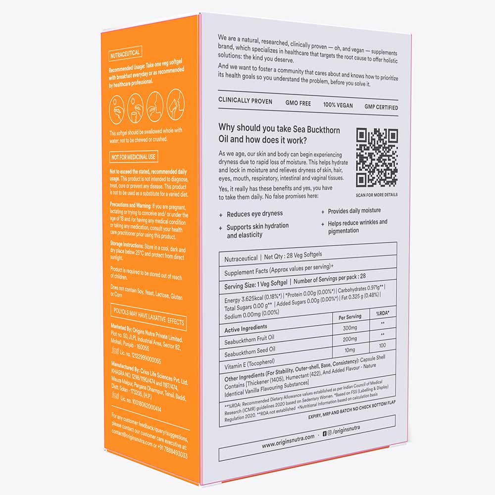 10 - Origins Nutra Sea Buckthorn Oil 500mg (Pack of 3),  28 softgels 