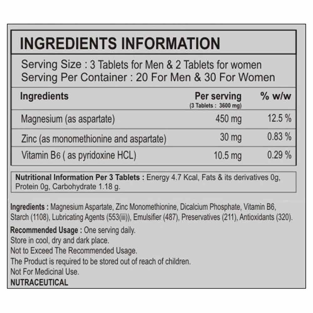 Supplement - Big Flex ZMA,  60 tablet(s)  Unflavoured 