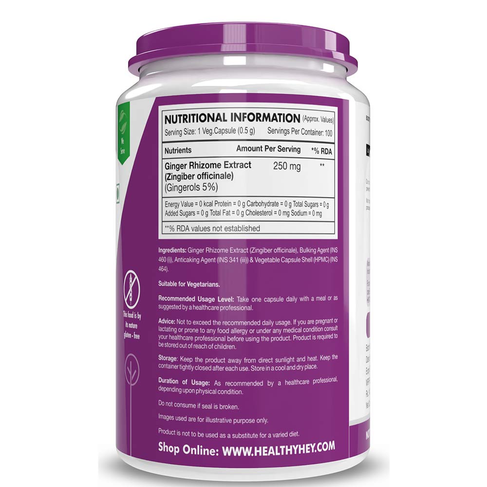 2 - HealthyHey Nutrition Ginger Extract,  100 capsules 
