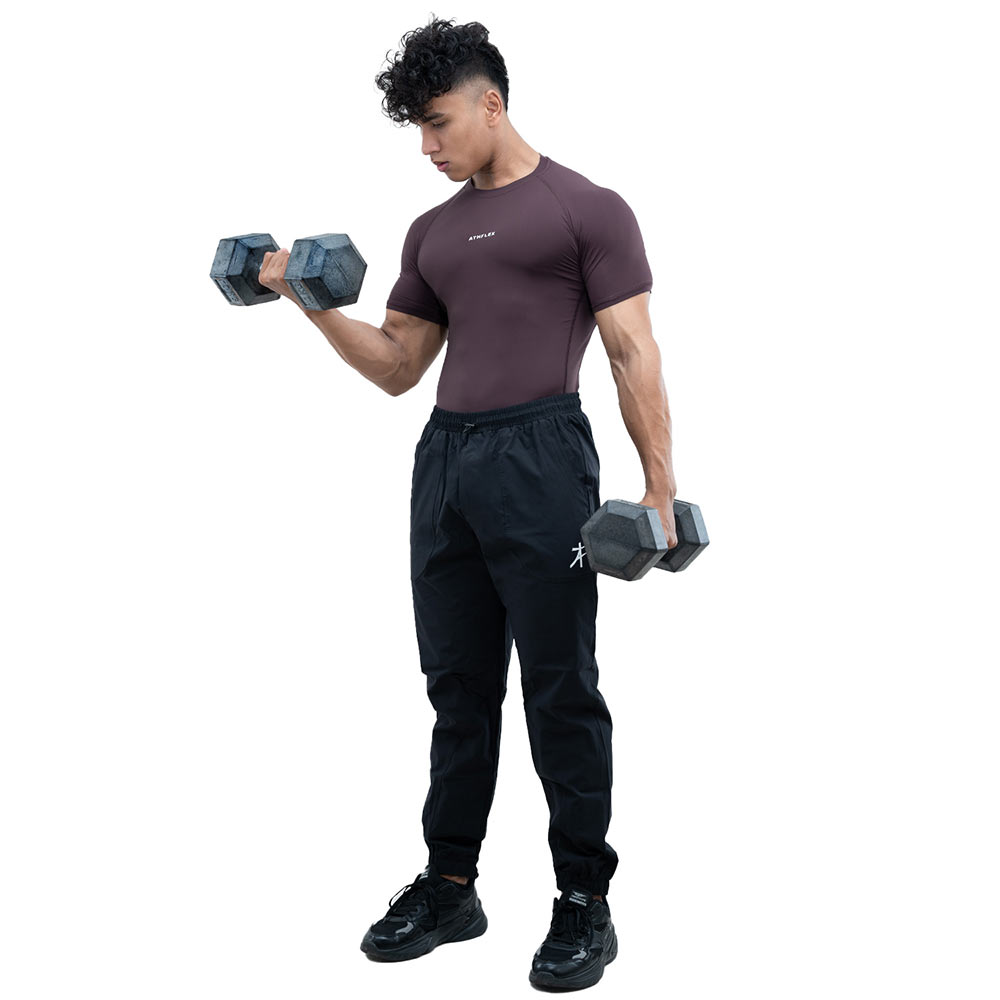 6 - Athflex Men's Half Sleeve Ace Compression T-Shirt,  XL  Aubergine 