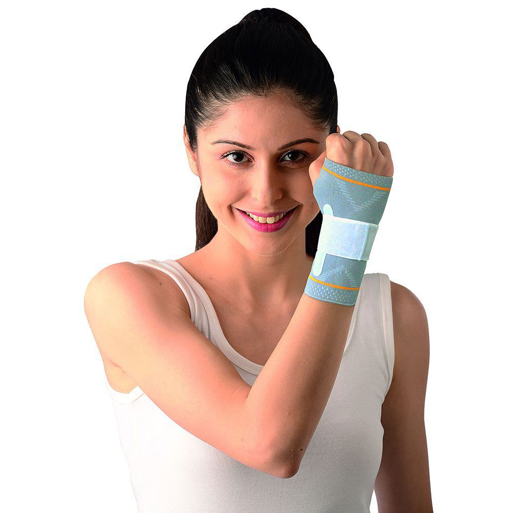 Vissco Platinum Wrist Splint Binder with Silicone Pressure Pad,  Grey  Left (XL) 