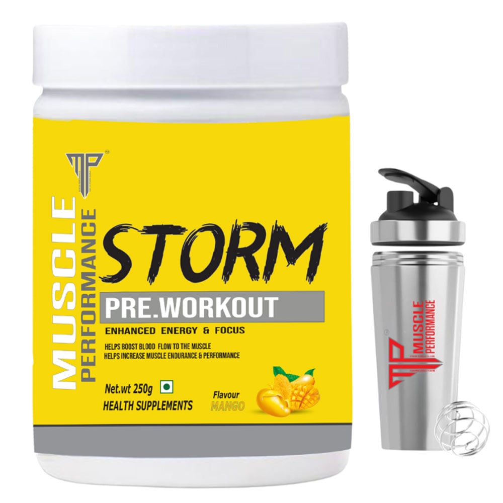 Muscle Performance Storm Pre Workout,  0.55 lb  Mango with Steel Shaker -image-31