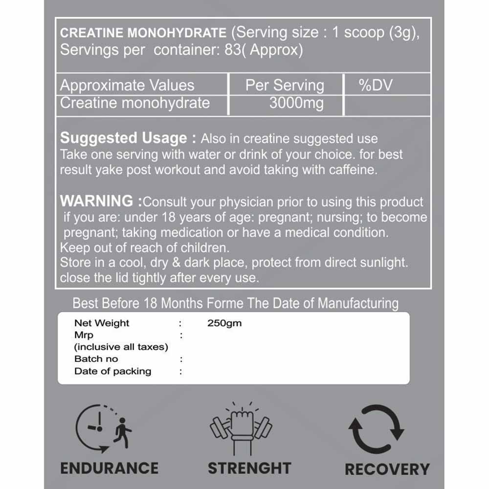 Muscle Performance Creatine Monohydrate,  Unflavoured with Steel Shaker  0.55 lb 