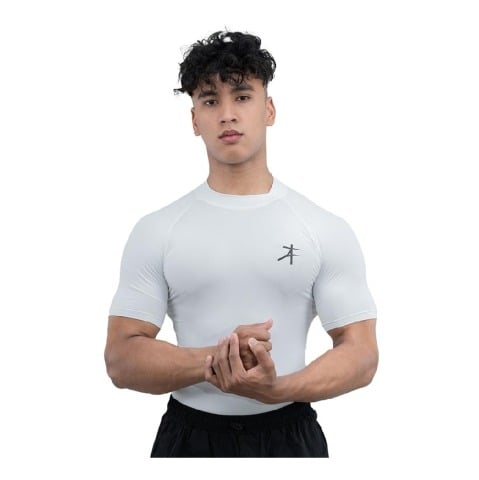 2 - Athflex Men's High-Neck Compression T-Shirt,  XXL  White 