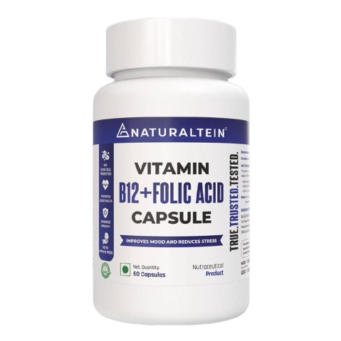 1 - NATURALTEIN Vitamin B12 + Folic Acid,  60 capsules  Unflavoured 