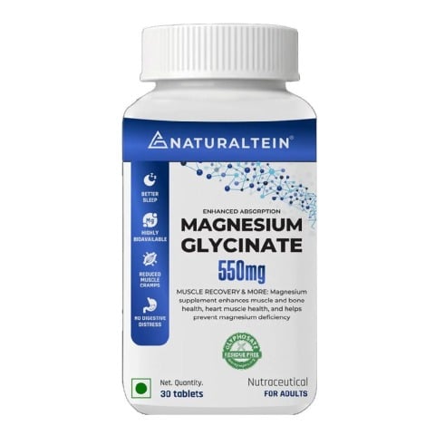 1 - NATURALTEIN Magnesium Glycinate 550mg,  Unflavoured  30 tablet(s) 