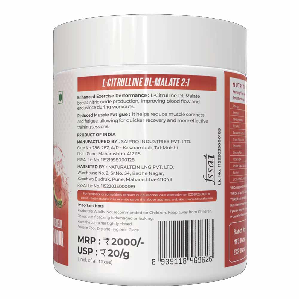 4 - NATURALTEIN L-Citrulline DL Malate,  0.22 lb  Watermelon 