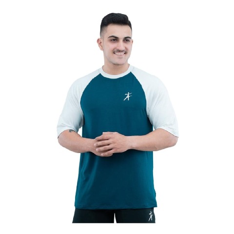 1 - Athflex Men's 90's Oversized Raglan T-Shirt,  Medium  Royal Blue 
