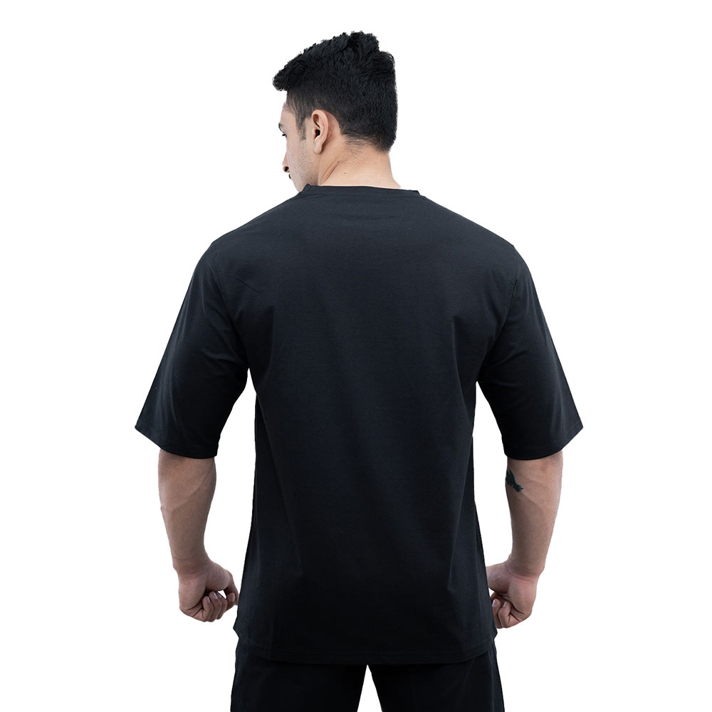3 - Athflex Men's Premium Training Oversize Half-Sleeve T-Shirt,  Medium  Black 