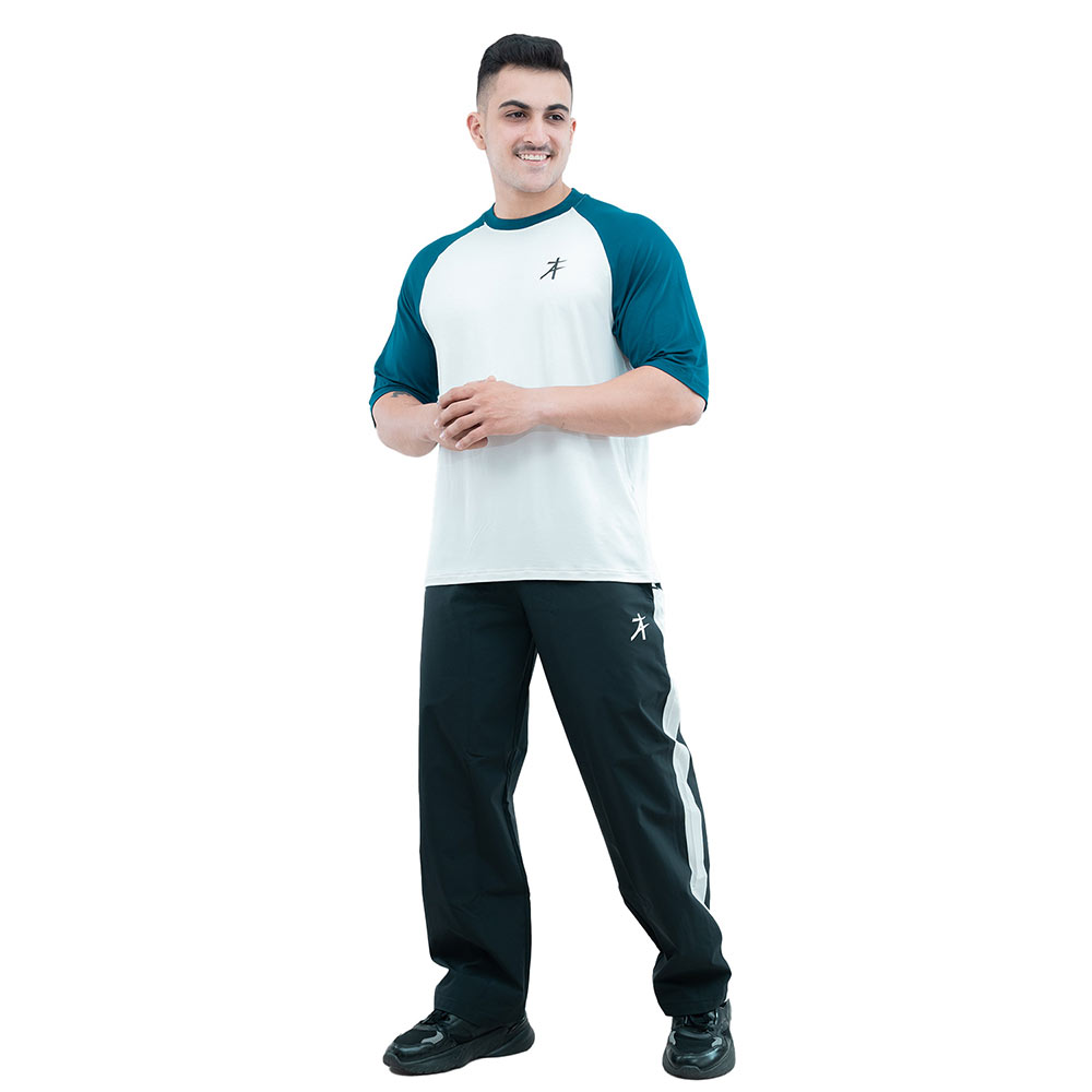 6 - Athflex Men's 90's Oversized Raglan T-Shirt,  Large  Morning Mist 