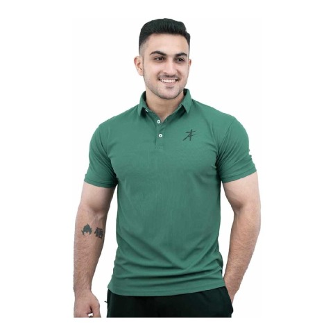1 - Athflex Men's Regular Fit Half Sleeve Pique Polo T-Shirt,  Small  Persian Green 