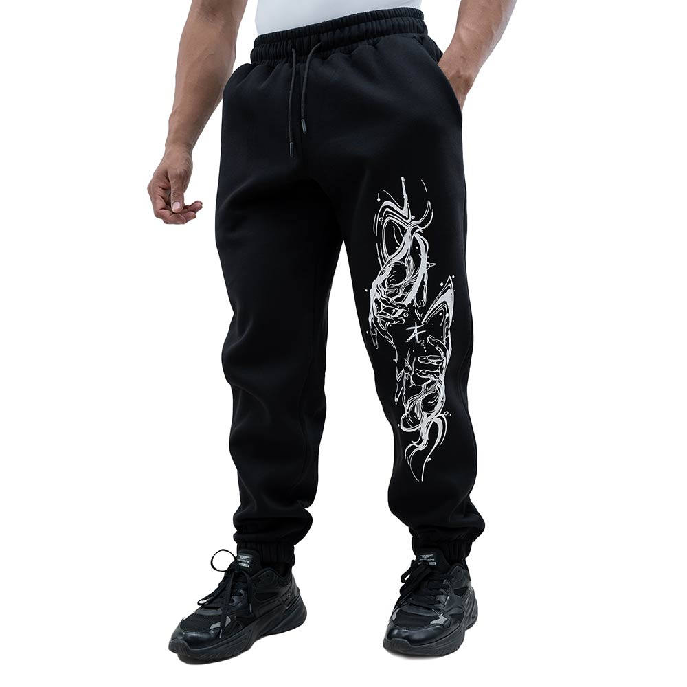1 - Athflex Men's Relaxed fit Dark Flex Joggers,  Black  Large 