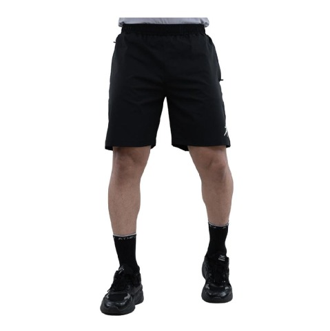 1 - Athflex Men's Regular fit Knee Length Velocity Slit Shorts,  Small  Black 