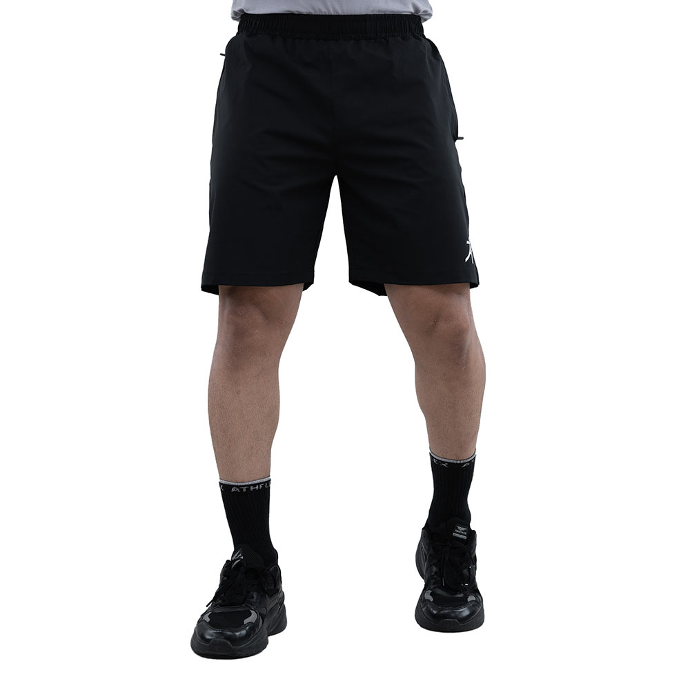 1 - Athflex Men's Regular fit Knee Length Velocity Slit Shorts,  Small  Black 