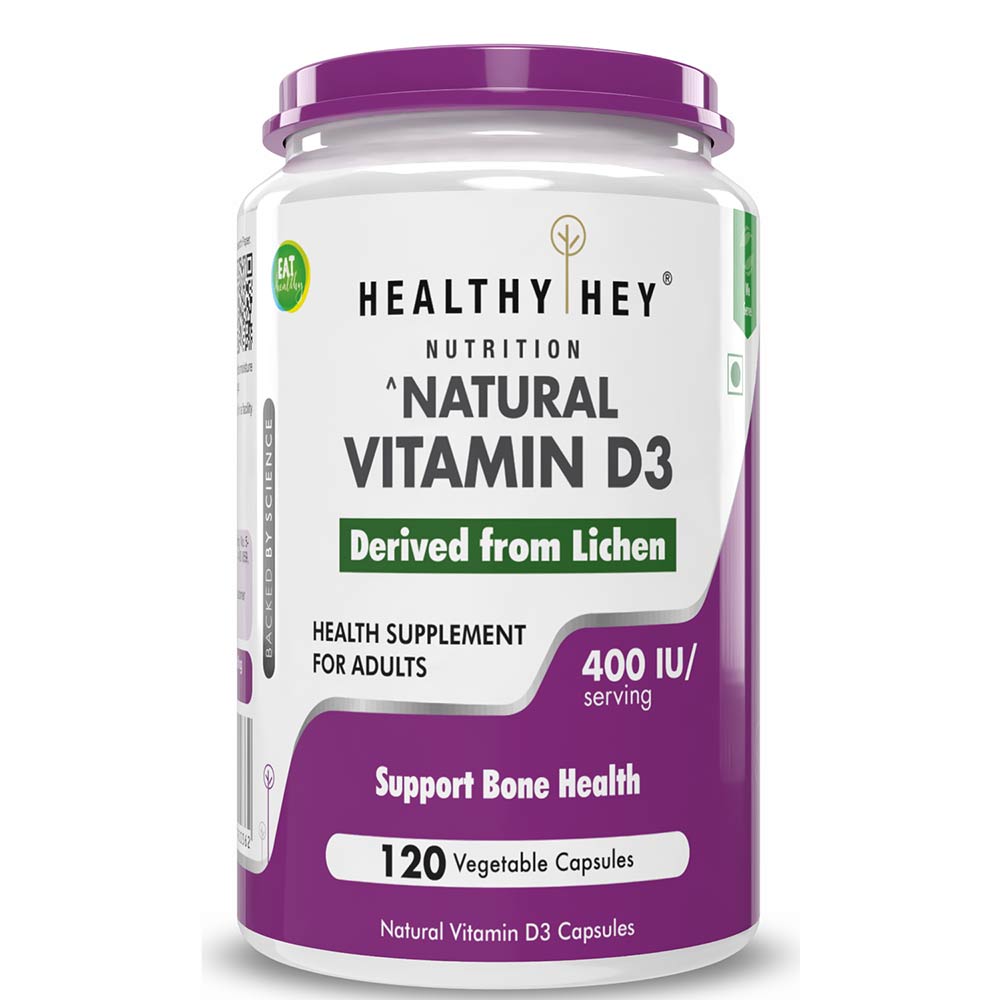 HealthyHey Nutrition Natural Vitamin Vegan D3 400IU, 120 capsules Unflavoured-image-42