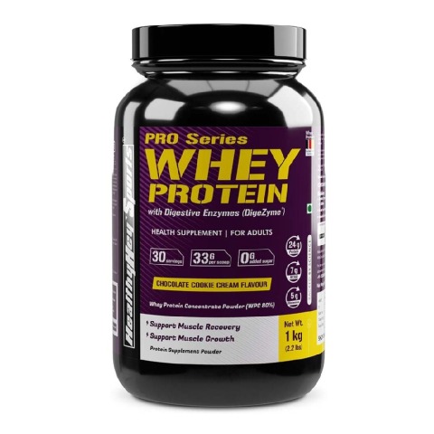1 - HealthyHey Nutrition Sports Whey Protein Concentrate, 2.2 lb Chocolate Cookie Cream