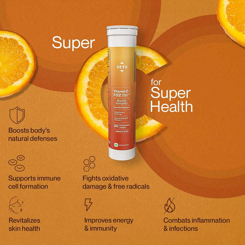 4 - Setu Vitamin C Fizz Amla Extract,  20 tablet(s)  Orange (Pack of 4) 