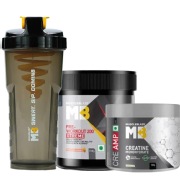 MuscleBlaze PRE Workout 200 Xtreme & Creatine Monohydrate CreAMP 100g & Shaker Combo