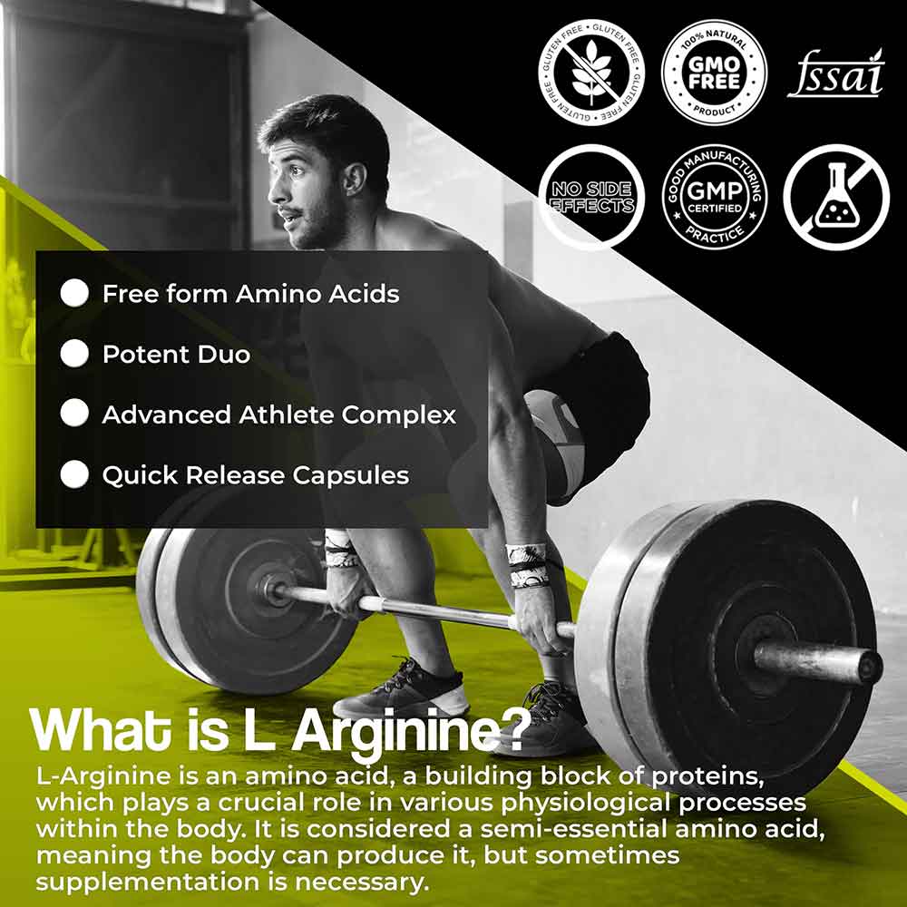 7 - Health Veda Organics L Arginine 1000 mg,  60 capsules 
