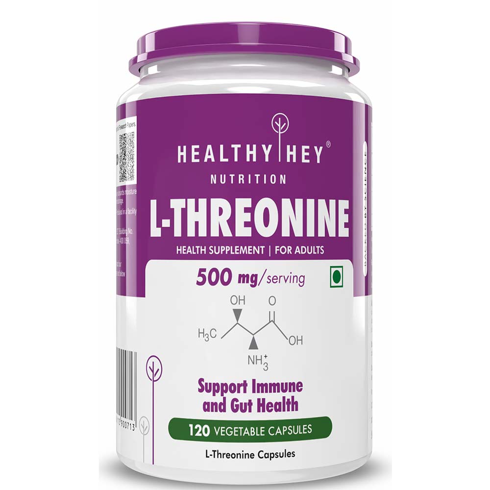 1 - HealthyHey Nutrition L-Threonine,  120 capsules 