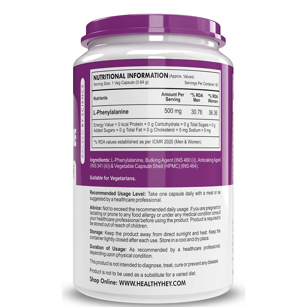 2 - HealthyHey Nutrition L-Phenylalanine,  60 veggie capsule(s) 