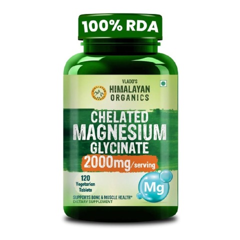 1 - Vlado's Himalayan Organics Chelated Magnesium Glycinate 2000mg,  Unflavoured  120 tablet(s) 