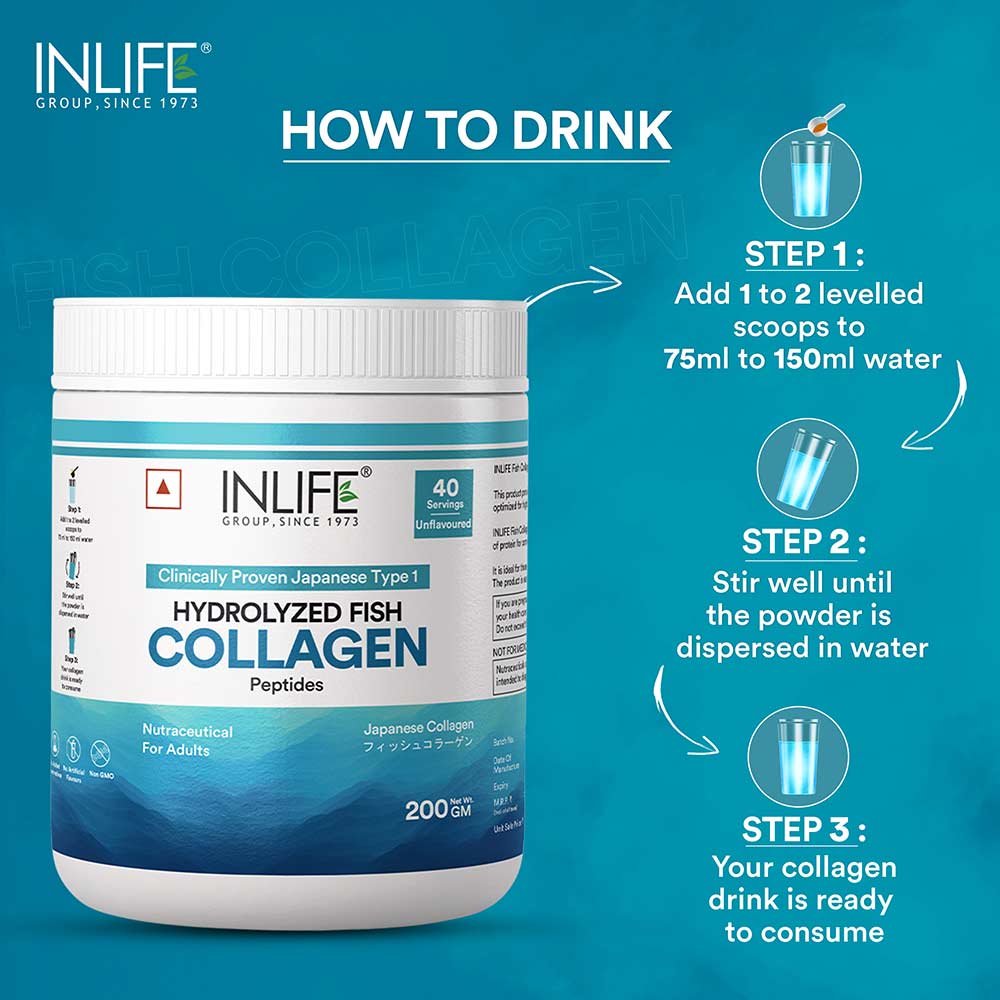3 - INLIFE Hydrolyzed&nbsp;Fish Collagen Peptides,  200 g  Unflavoured (Clinically Proven Japanese Type 1) 