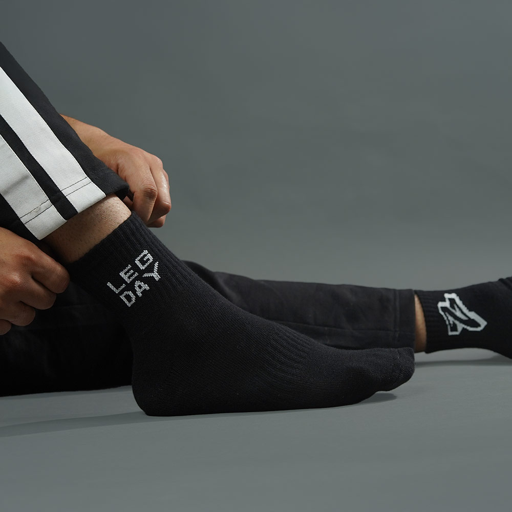 1 - MuscleBlaze Rep/Set Socks Combo,  Black-(5 Pack)  Ankle Length 