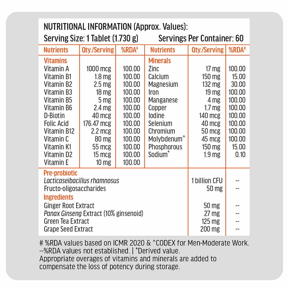 7 - HK Vitals Multivitamin Plus Men,  60 tablet(s)  Unflavoured