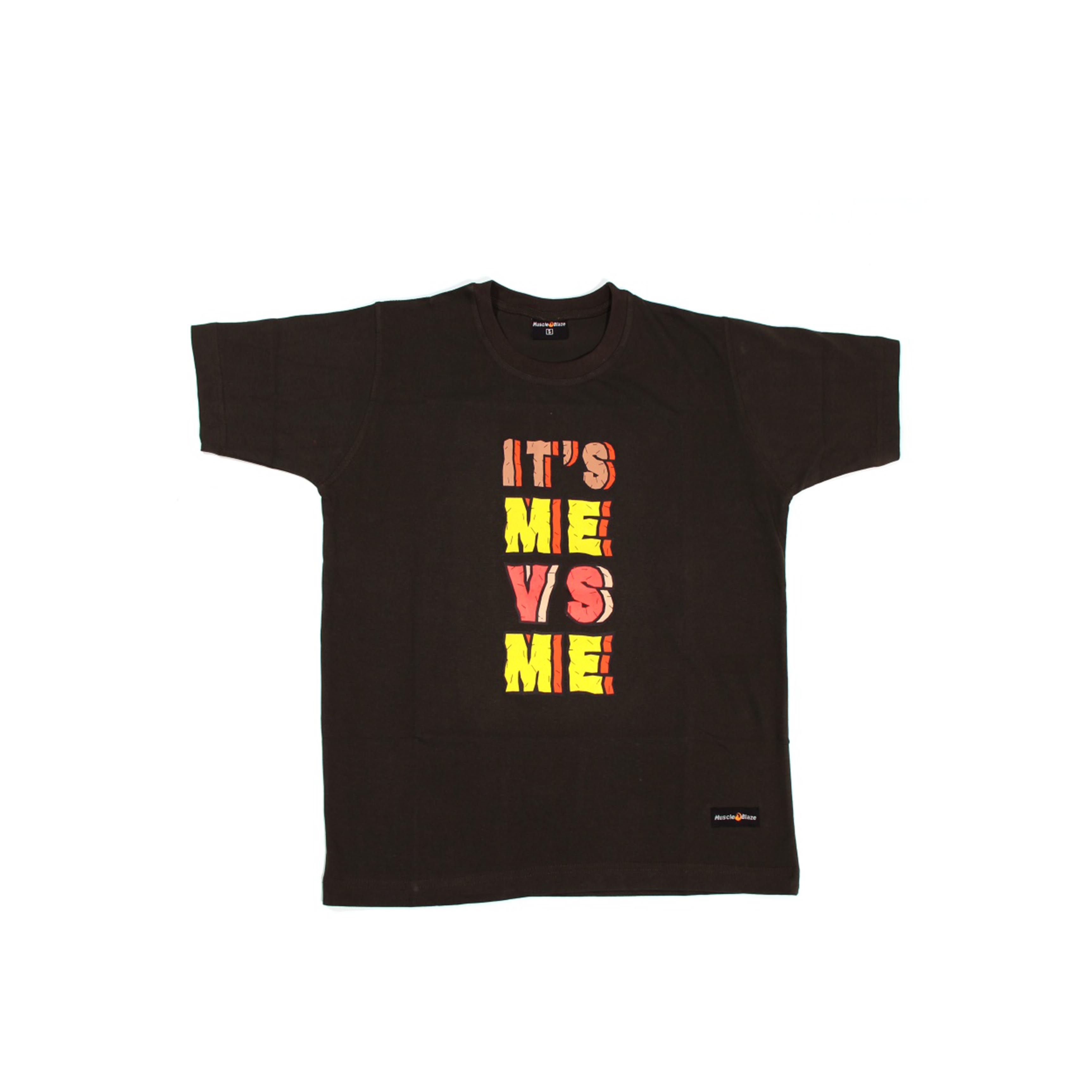 MuscleBlaze It's Me Vs Me T-Shirt,  Black  Small 