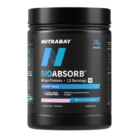 1 - Nutrabay BioAbsorb Whey Protein,  1.1 lb  Strawberry 