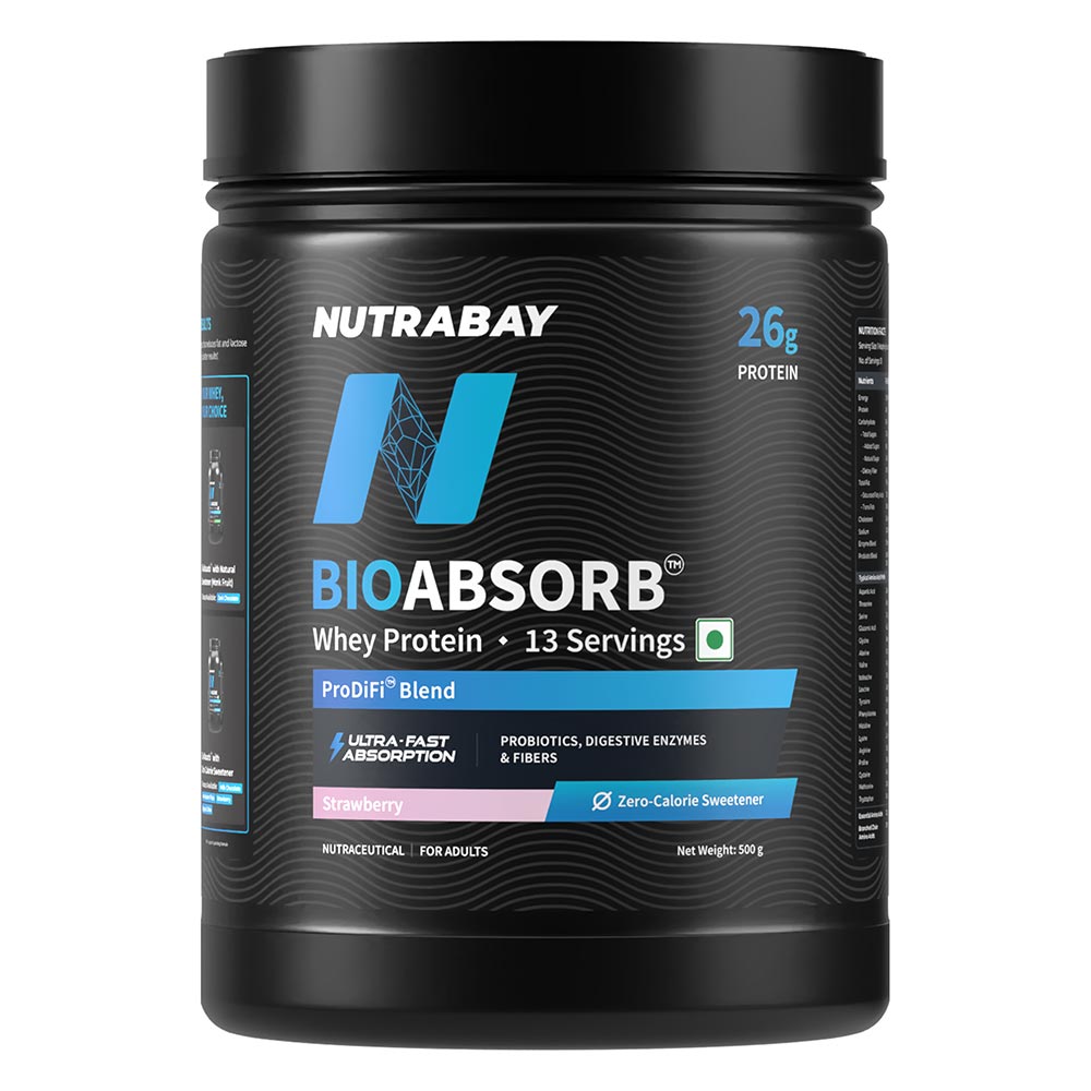 1 - Nutrabay BioAbsorb Whey Protein,  1.1 lb  Strawberry 