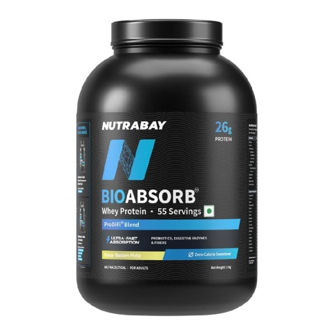 1 - Nutrabay BioAbsorb Whey Protein, 4.4 lb Kesar Badam Pista